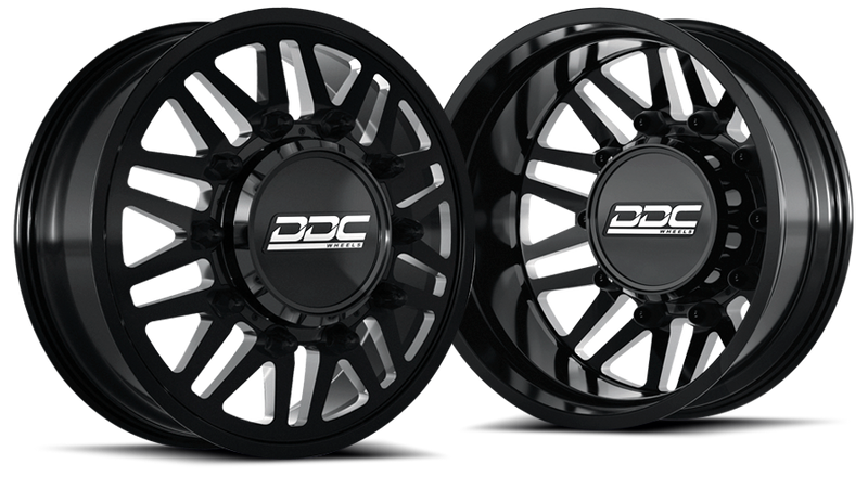 Load image into Gallery viewer, DDC | Dually Wheels 94-18 RAM 92-10 GM Aftermath Black / Milled 22X8.25 8X165 12.50