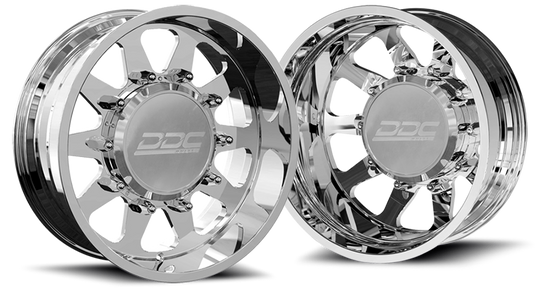 DDC | Dually Wheels The Ten Forged 22x8.25 8x200 Polished SS Fronts 05-25 Ford F-350 11-14 Ford F-450