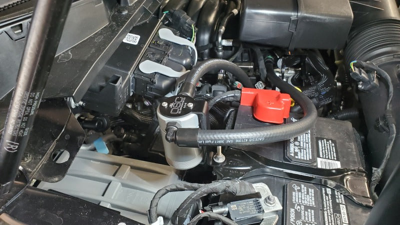 Load image into Gallery viewer, J&L 23-26 Ford F-250/F-350 6.8L;7.3L Oil Separator 3.0 Passenger Side - Clear Anodized