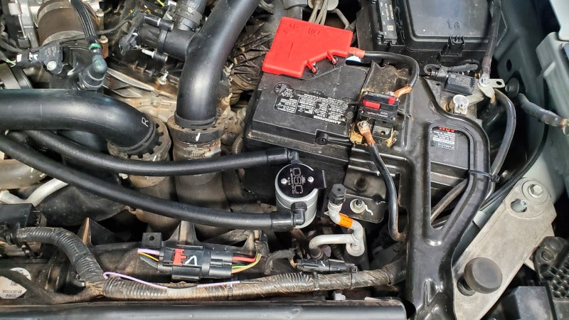 Load image into Gallery viewer, J&L 22-25 Ford Bronco Raptor 3.0L EcoBoost PCV Side Oil Separator 3.0 - Clear Anodized