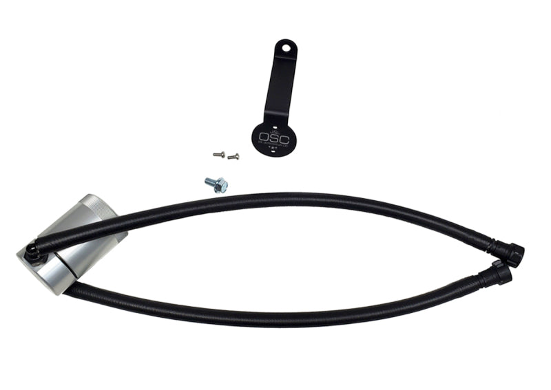 Load image into Gallery viewer, J&L 20-26 Chevy Silverado/GMC Sierra 2500/3500 6.6L Drivers Side Oil Separator 3.0 - Clear Anodi