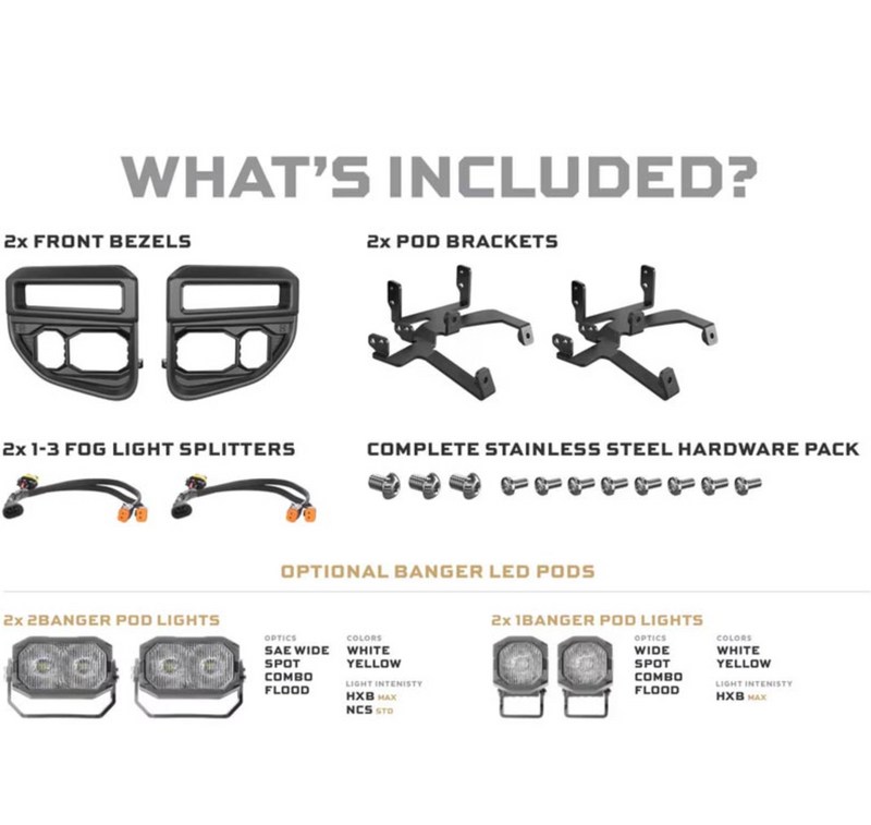 Load image into Gallery viewer, Morimoto | 2020-2022 Ford Super Duty Banger Fog Light Brackets (Use With OE LED Fog Lights)