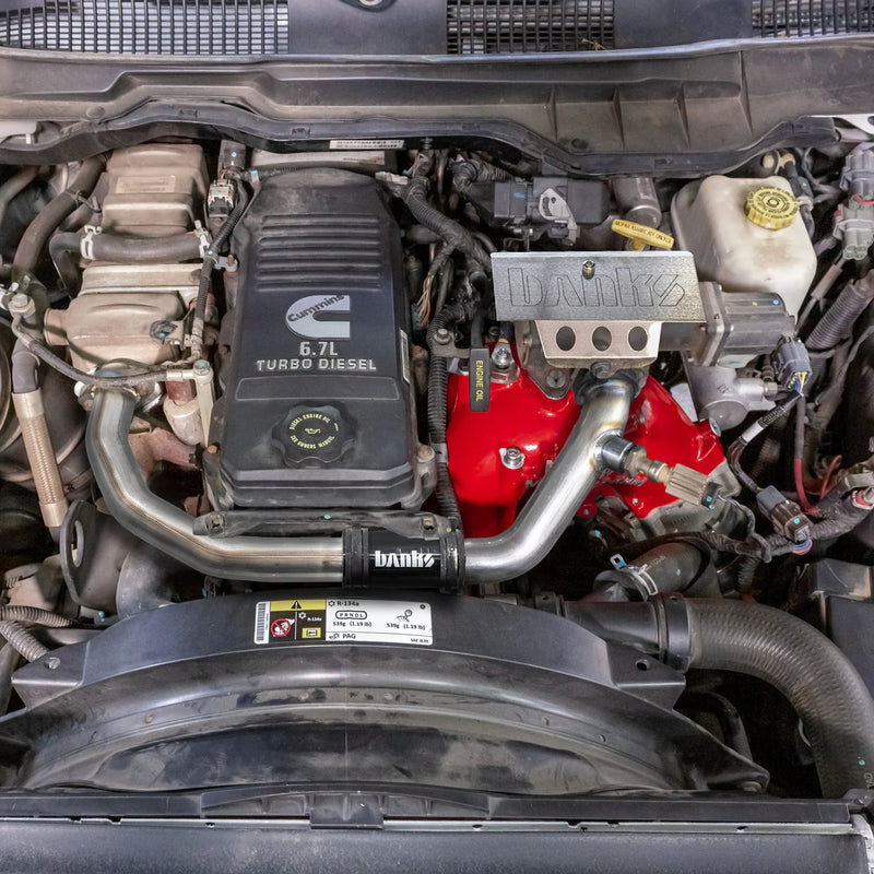 Load image into Gallery viewer, Banks Power | 2019-2024 Dodge Ram 6.7L Cummins Cab & Chassis Monster-Ram Intake System With Fuel Line - Red With Heater System