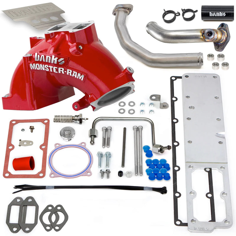 Load image into Gallery viewer, Banks Power | 2019-2024 Dodge Ram 6.7L Cummins Cab & Chassis Monster-Ram Intake System With Fuel Line - Red With Heater System