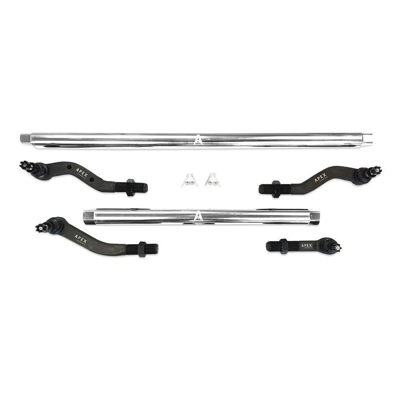 Load image into Gallery viewer, Apex Chassis | Jeep Wrangler JL / Gladiator JT 2.5 Ton Tie Rod & Drag Link Assembly - Polished Aluminum | KIT125