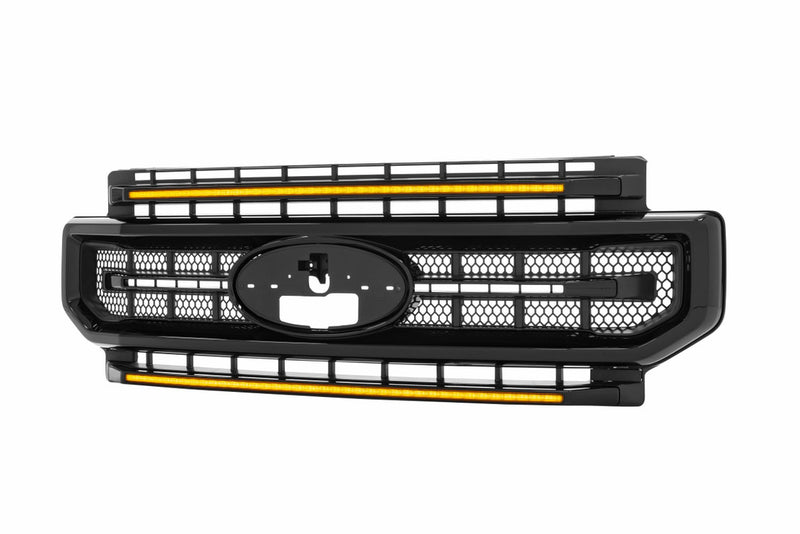 Load image into Gallery viewer, Morimoto | 2020-2022 Ford Super Duty XBG LED DRL Grille | Paintable Black / Amber DRL