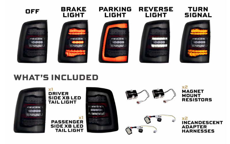 Load image into Gallery viewer, Morimoto | 2019-2024 Dodge Ram 2500 / 3500 XB LED Tail Light Set - Smoked