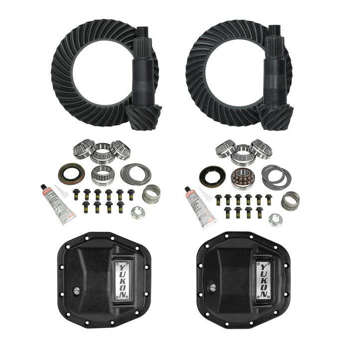 Yukon Gear | Jeep Wrangler JL / Gladiator JT Dana 44 Stage 2 Gear & Install Kit With Differential Covers - 4.88 Ratio