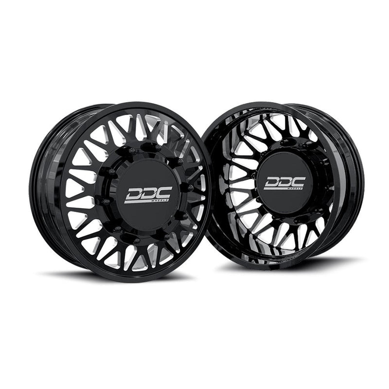 Load image into Gallery viewer, DDC Dually Wheels The Mesh Forged 24x8.25 10x225 Black / Mill 15-25 Ford F-450 / F-550 Dodge Ram 08-25 4500 / 5500 225-24-24BM-A