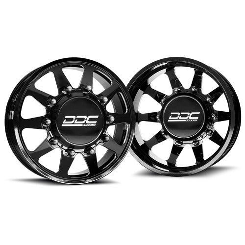 Load image into Gallery viewer, DDC Dually Wheels The Ten Forged 22x8.25 10x225 Black / Mill 15-25 Ford F-450 / F-550 Dodge Ram 08-25 4500 / 5500 225-22-22BM-A
