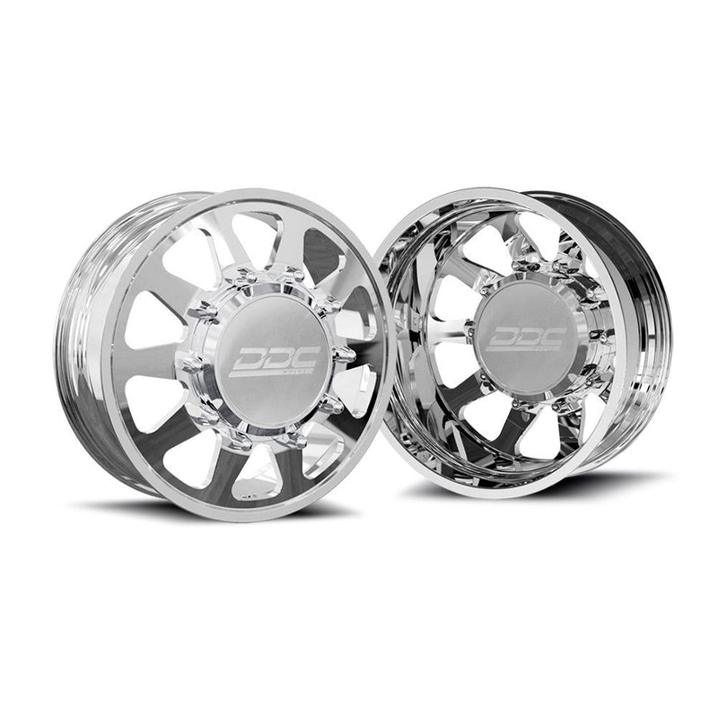 Load image into Gallery viewer, DDC Dually Wheels The Ten Forged 22x8.25 10x225 Polished 15-25 Ford F-450 / F-550 Dodge Ram 08-25 4500 / 5500 225-22-22PL-A
