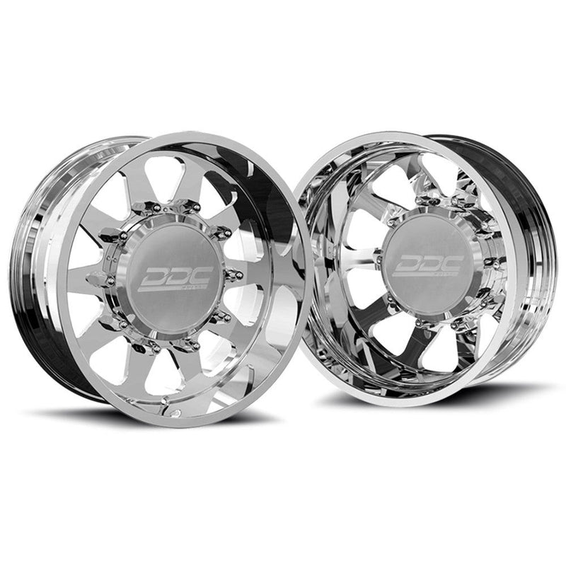 Load image into Gallery viewer, DDC Dually Wheels The Ten Forged 24x8.25 10x225 Polished 15-25 Ford F-450 / F-550 Dodge Ram 08-25 4500 / 5500 225-24-22PL-A