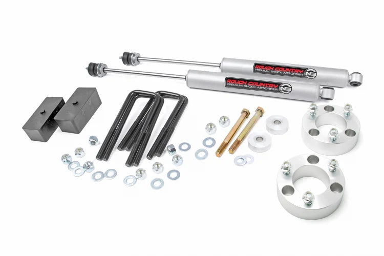 Load image into Gallery viewer, Rough Country | 2005-2023 Toyota Tacoma 2WD / 4WD 3 Inch Inch Lift Kit No Struts (Aluminum Spacers) - Rear N3 Shocks | 74530