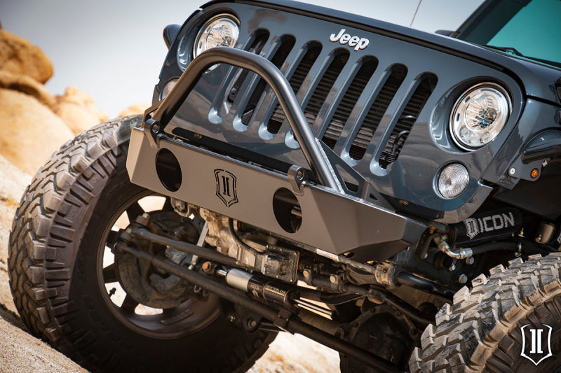 Load image into Gallery viewer, ICON 07-18 Jeep Wrangler JK Comp Series Front Bumper w/Fogs/Bars/Tabs