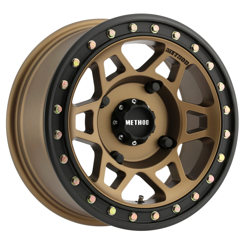 Load image into Gallery viewer, Method | MR405 UTV Beadlock 15x7 4+3/+13mm Offset 4x156 132mm CB Method | Bronze w/Matte Blk Ring Wheel