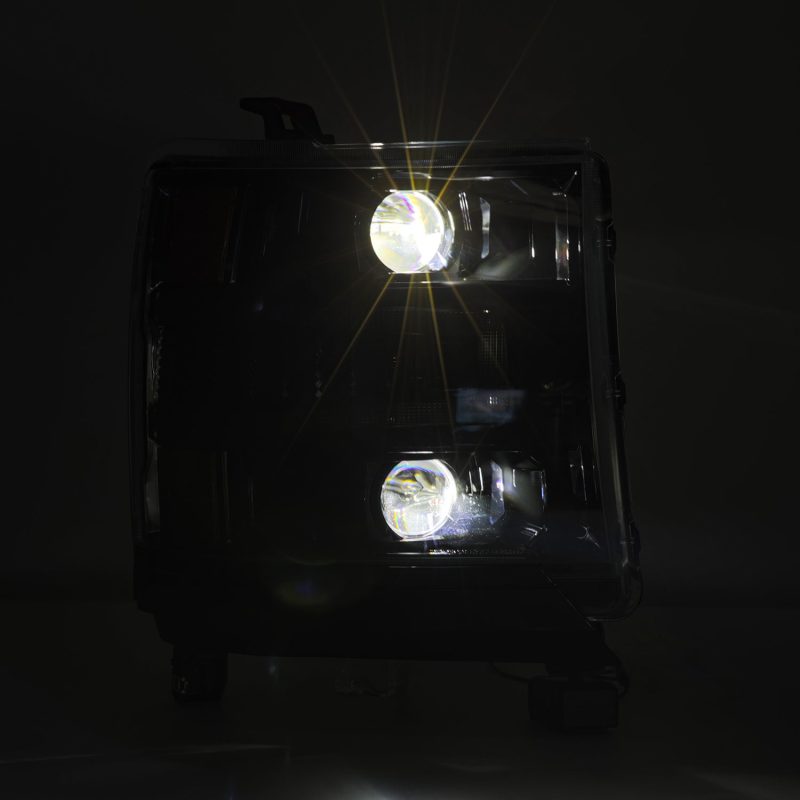 Load image into Gallery viewer, AlphaRex 16-18 Chevy 1500HD LUXX LED Proj Headlights Alpha-Black w/Seq Activation Light / Seq Signal