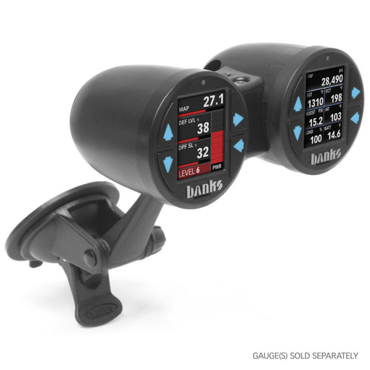Banks Power | Dual Gauge Pod Suction Mount For iDash 1.8 And 52mm Gauges