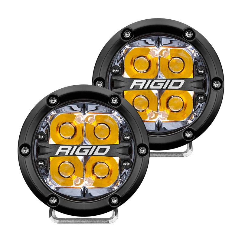 Load image into Gallery viewer, Rigid Industries | 360-Series 4 Inch LED Off-Road Spot Beam - Amber Backlight (Pair)