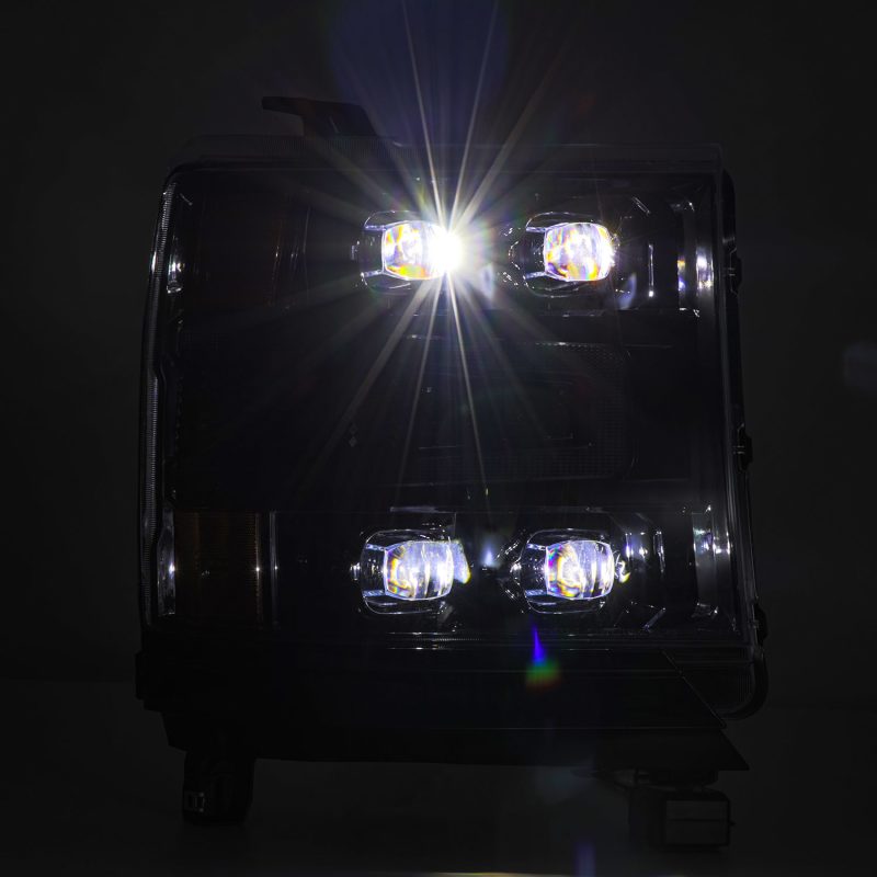 Load image into Gallery viewer, AlphaRex 16-18 Chevy 1500HD NOVA-Series LED Proj Headlights Alpha BLK w/Activ Light/Seq Signal & DRL