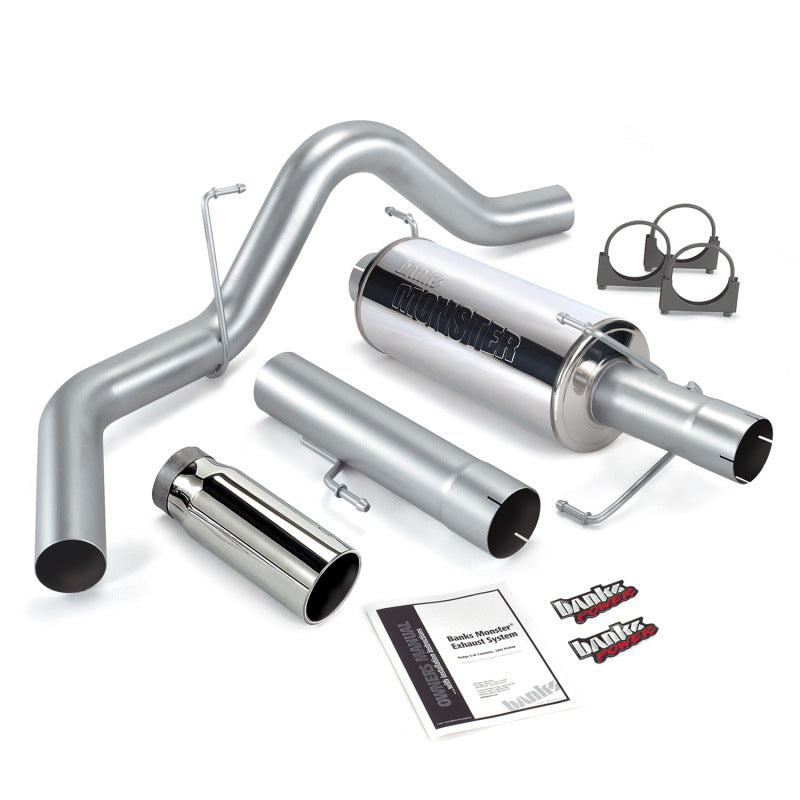 Load image into Gallery viewer, Banks Power | 2004.5-2007 Dodge 5.9L Cummins 325HP SCLB / CCSB Monster Exhaust System - 4 Inch SS Single Exhaust With Chrome Tip