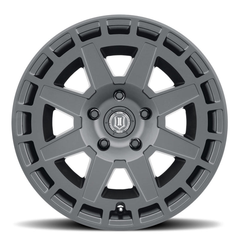 Load image into Gallery viewer, ICON Compass 17x8.5 5x5 -6mm Offset 4.5in BS Satin Black Wheel