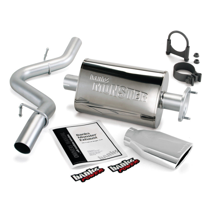 Load image into Gallery viewer, Banks Power | 2004-2006 Jeep 4.0L Wrangler Unlimited Monster Exhaust System - SS Single Exhaust With Chrome Tip