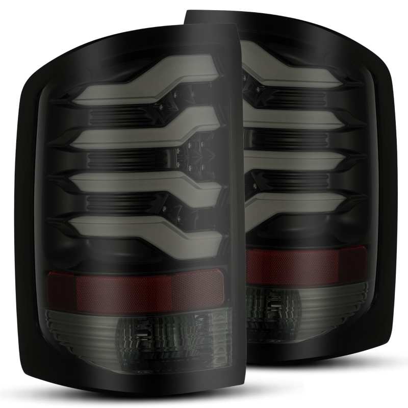 Load image into Gallery viewer, AlphaRex 14-18 GMC Sierra 1500 PRO-Series LED Tail Lights Jet Black