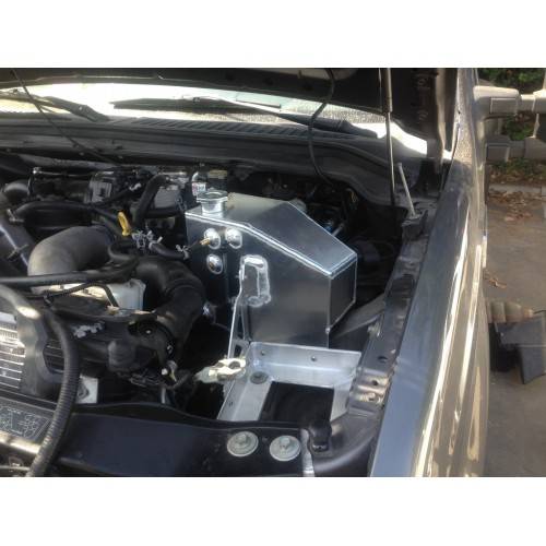 No Limit Fabrication | 2008-2010 Ford 6.4L Power Stroke Replacement Raw Aluminum Coolant Tank / Battery Tray