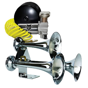 PacBrake | Premium Triple Train Horn Kit W/ Air Horn Kit (HP10254) and Onboard Air Kit (HP10163)