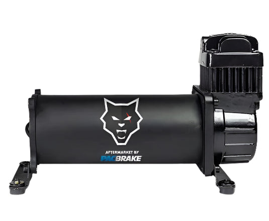 PacBrake | 12V HP425 Series Air Compressor Kit Matte Black Air Compressor and Braided Hose Only