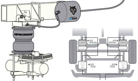 PacBrake | Air Spring Accumulator Kit Consists Of 0.5 Gallon Air Tank And Required Hardware