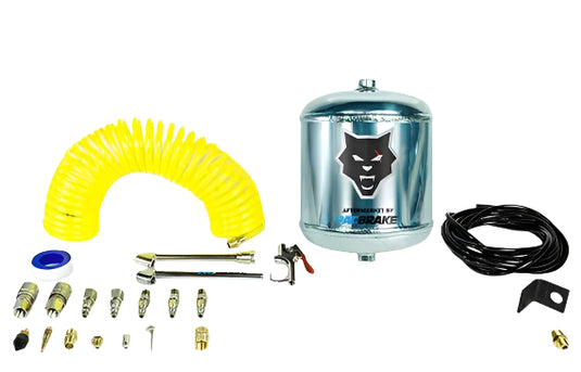 PacBrake | 0.5 Gallon Aluminum Premium Air Tank Kit W/ Air Tank Airline Air Nozzle Air Accessories Fittings and Fasteners