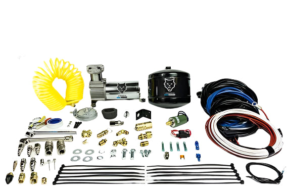 Load image into Gallery viewer, PacBrake | Onboard Air Kit with 1 / 2 Gallon Air tank W/ Air Compressor Air Tank Fittings Pressure Switch Relay Electrical Connectors Required Accessories