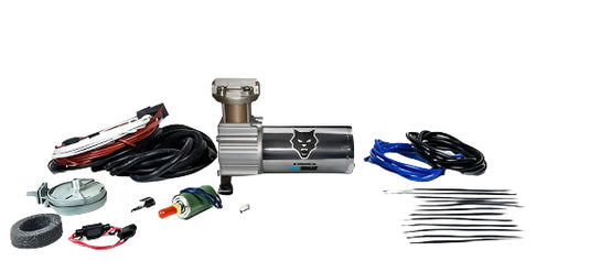 PacBrake | 12V HP325 Series Premium Air Compressor Kit Consists Of Air Compressor Pre-Built Wiring Harnesses And Required Hardware