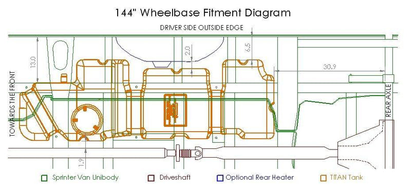 Load image into Gallery viewer, Titan Fuel Tanks | 2007-2018 Mercedes & Dodge Sprinter Vans 46 Gallon Fuel Tank