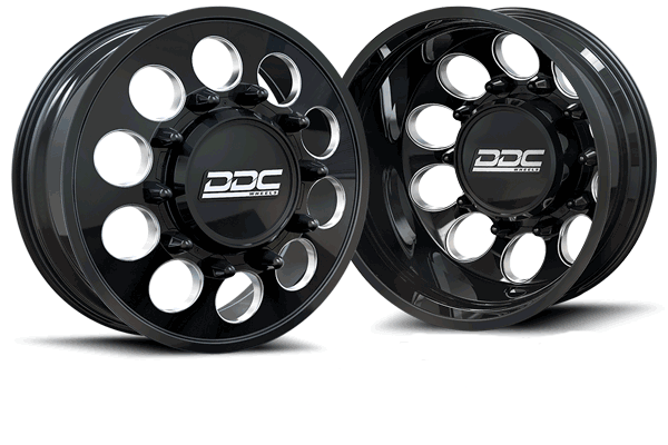 DDC Wheels | 2019-2023 Dodge Ram 3500 The Hole 20x8.5 Black / Milled Dually Wheel
