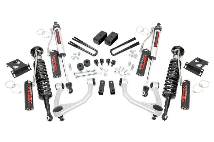 Rough Country | 2007-2021 Toyota Tundra 4WD 3.5 Inch Lift Kit - Vertex Adjustable Coilovers With Vertex Adjustable Rear Shocks