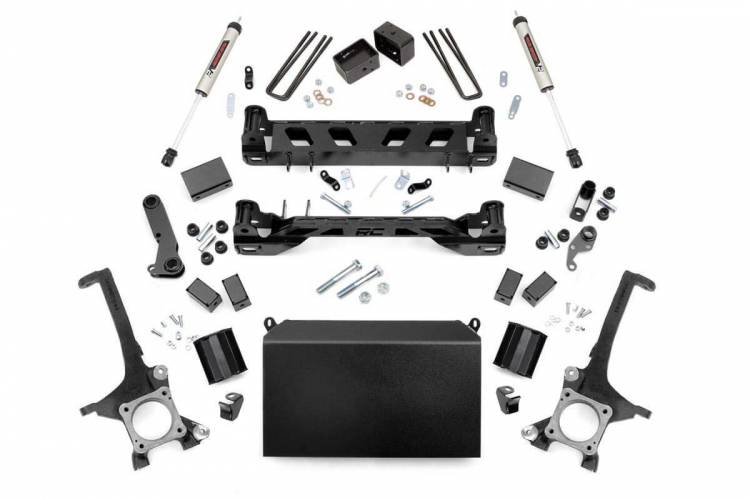 Load image into Gallery viewer, Rough Country | 2007-2015 Toyota Tundra 2WD / 4WD 4.5 Inch Lift Kit - Strut Spacers With V2 Rear Shocks
