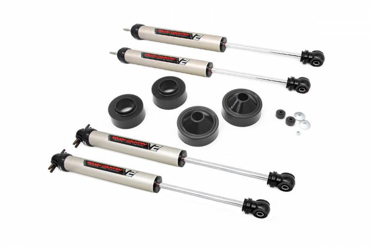 Load image into Gallery viewer, Rough Country | 2007-2018 Jeep Wrangler JK 1.75 Inch Lift Kit With V2 Monotube Shocks