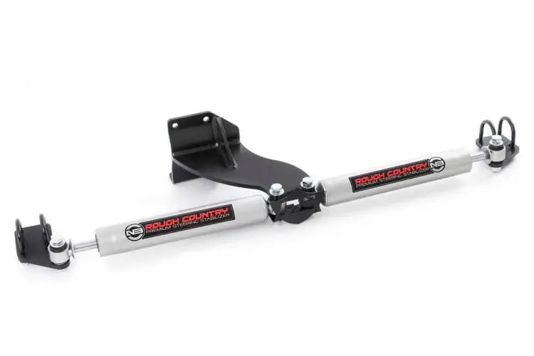 Load image into Gallery viewer, Rough Country | 2014-2024 Dodge Ram 2500 / 2013-2024 3500 4WD Dual N3 Steering Stabilizer