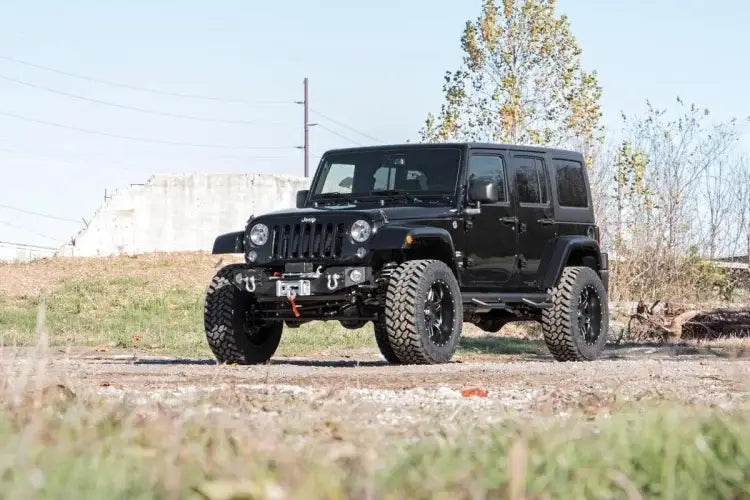 Load image into Gallery viewer, Rough Country | 2007-2018 Jeep Wrangler JK Front Hybrid Stubby Bumper With Fog Light Mounts | 1062