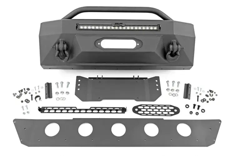 Load image into Gallery viewer, Rough Country | 2014-2024 Toyota 4Runner 2WD / 4WD Front Bumper - Black With White DRL Lights