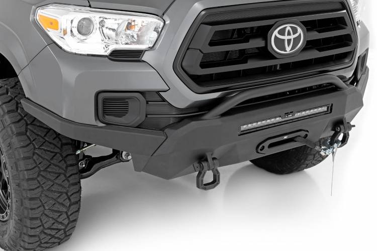 Load image into Gallery viewer, Rough Country | 2016-2023 Toyota Tacoma Front Hybrid High Clearance Bumper - Black Lights - Winch Mount Only