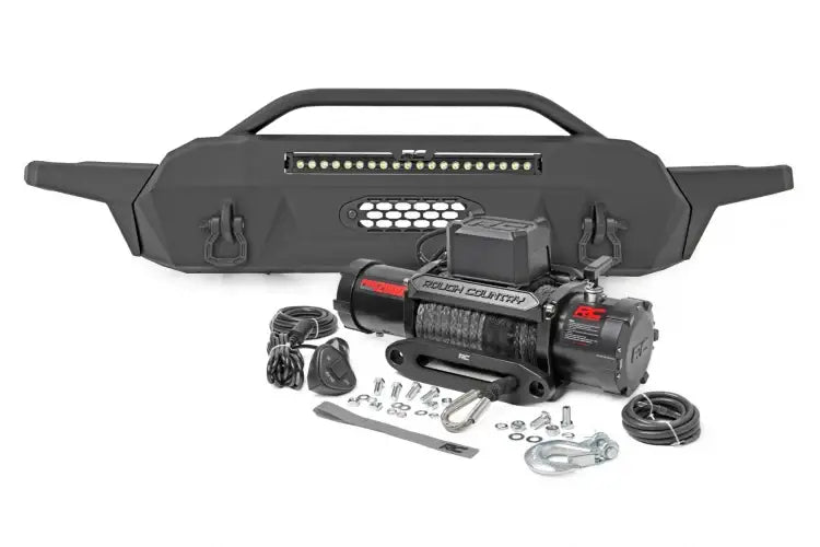 Load image into Gallery viewer, Rough Country | 2016-2023 Toyota Tacoma Front Hybrid High Clearance Bumper - Black Lights - Winch Mount Only