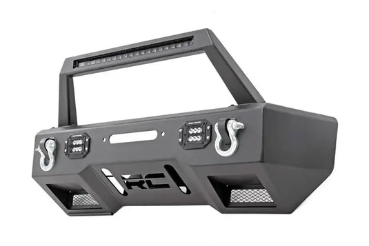 Rough Country | Jeep Gladiator JT / Wrangler JK / JL Front Bumper With Light Hoop *DISCONTINUED*