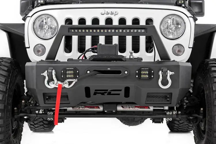 Load image into Gallery viewer, Rough Country | Jeep Gladiator JT / Wrangler JK / JL Front Bumper With Light Hoop *DISCONTINUED*