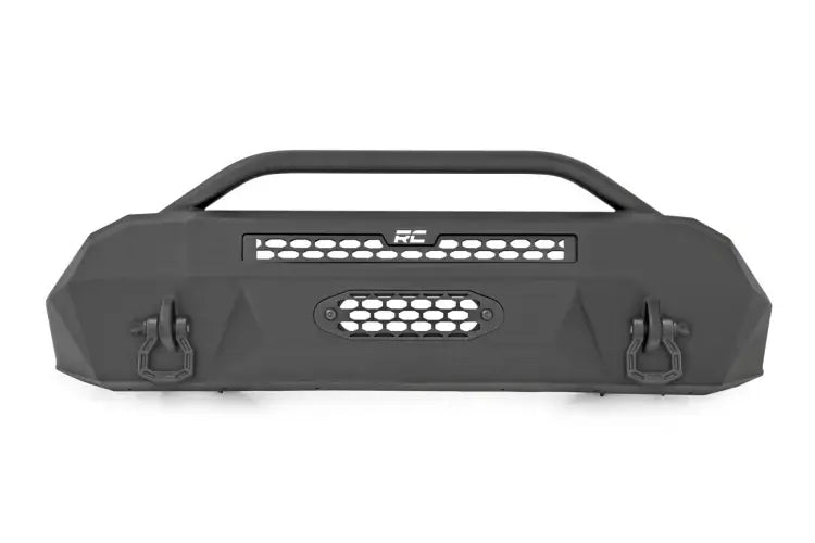Load image into Gallery viewer, Rough Country | 2016-2023 Toyota Tacoma 4WD Hybrid Front Bumper - With PRO9500S Winch - Black With White DRL Lights