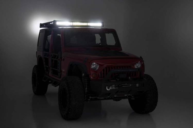 Load image into Gallery viewer, Rough Country | 2007-2018 Jeep Wrangler JK 4WD Roof Rack With LED Lights | 10615