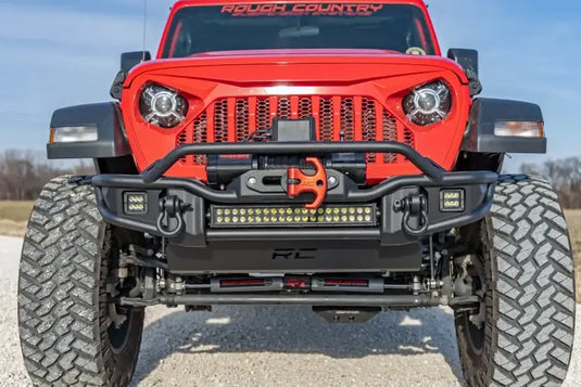 Rough Country | Jeep Gladiator JT / Wrangler JK / JL Front WInch Bumper With Skid Plate | 10647