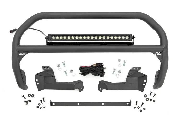 Load image into Gallery viewer, Rough Country | 2021-2023 Ford Bronco Sport 4WD Nudge Bar - Black Series Light With White DRL